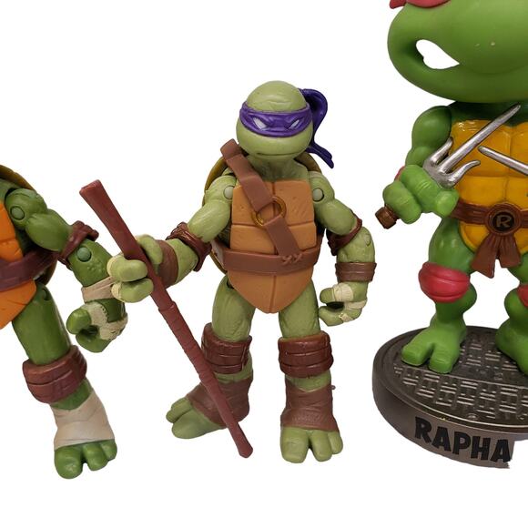 Teenage Mutant Ninja Turtles Action Figures Funko Bobblehead Raphael Bundle - Picture 10 of 11